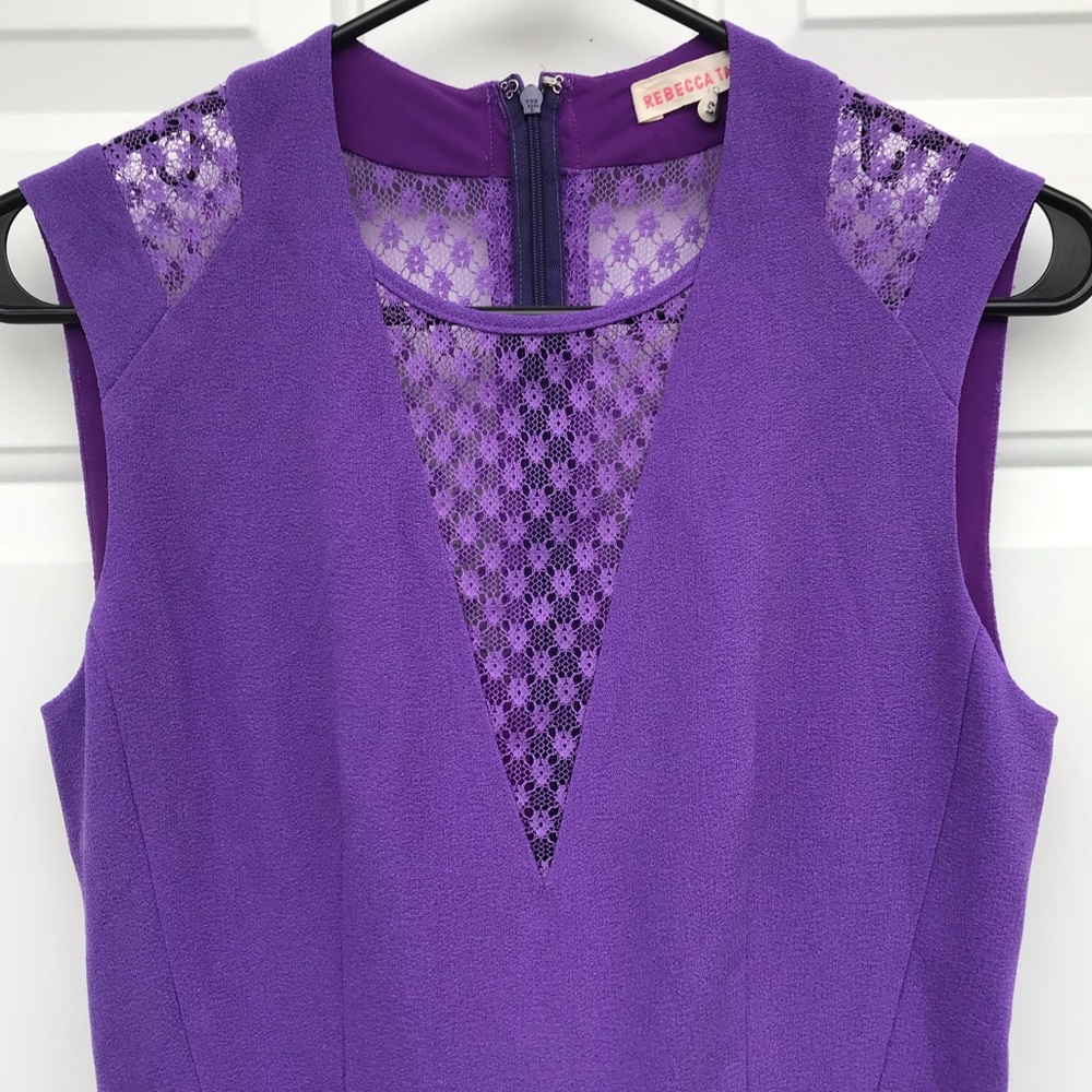 Rebecca Taylor Purple Daisy Cut-Out Dress